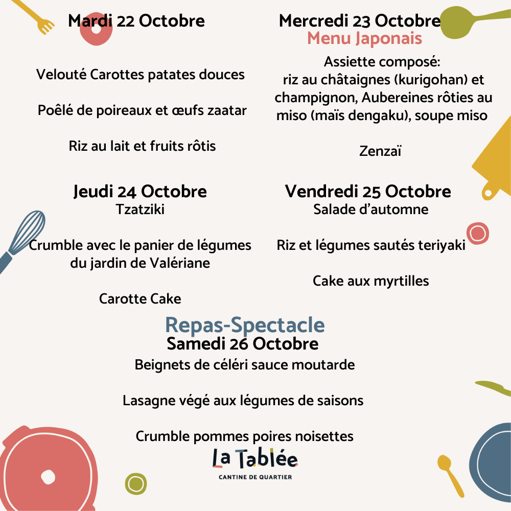 Menu de la semaine