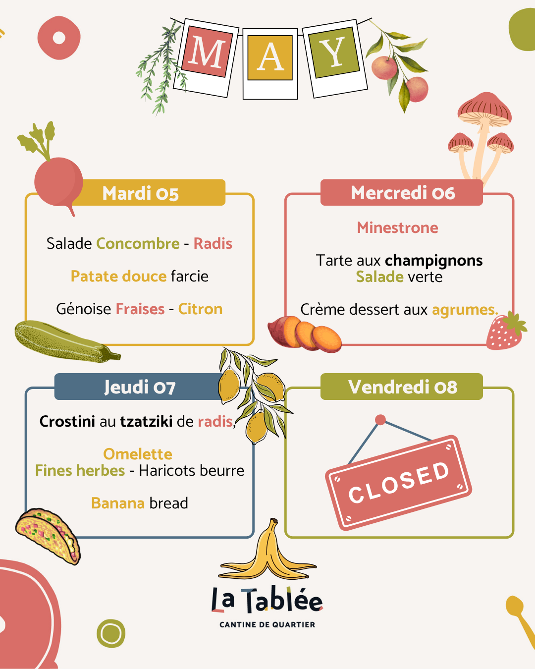 Menu de la semaine