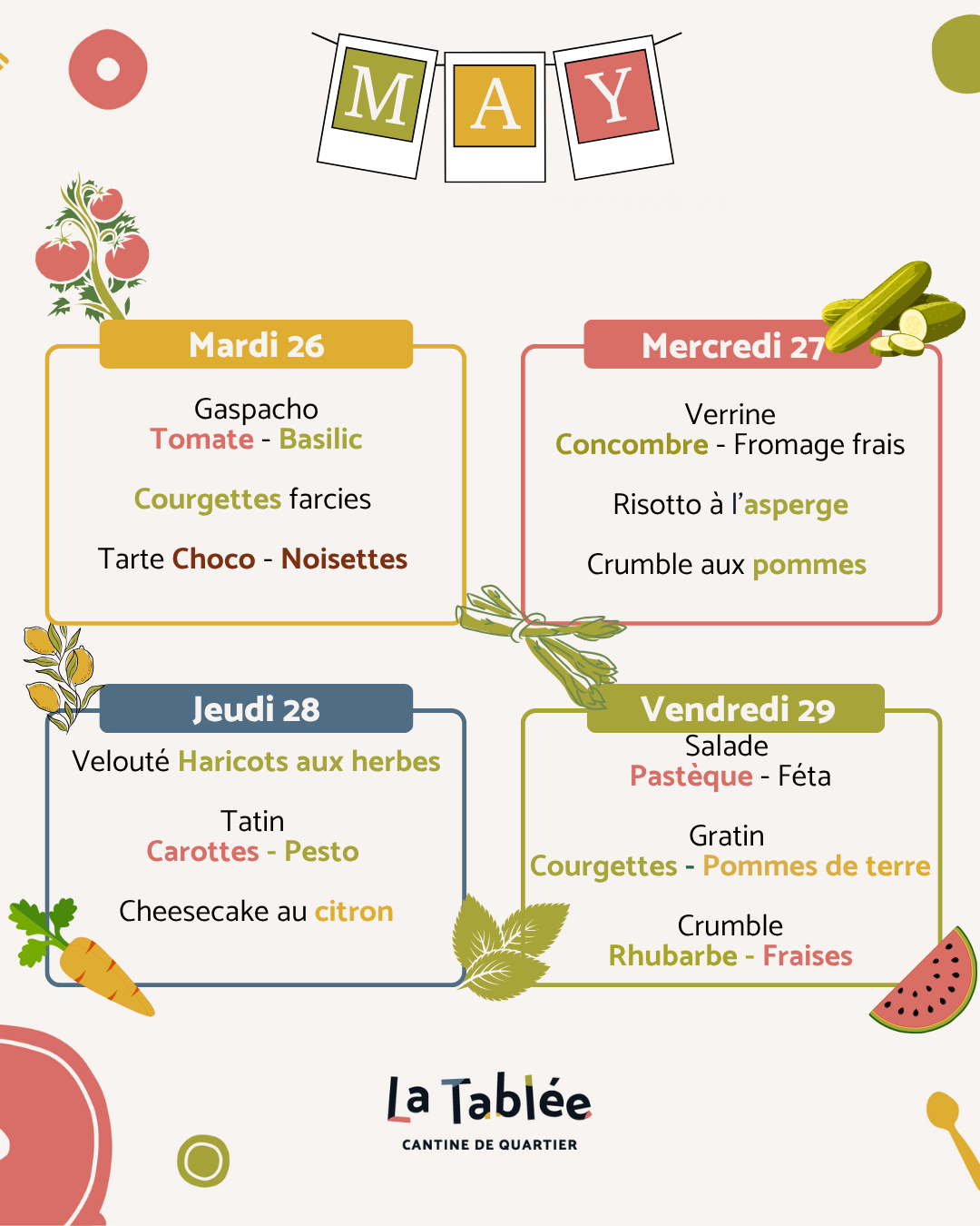 Menu de la semaine
